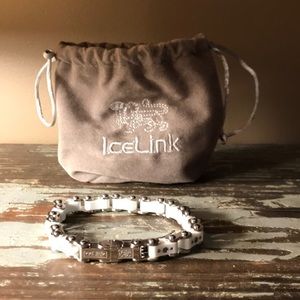 IceLink Thin White Bicycle Link Bracelet